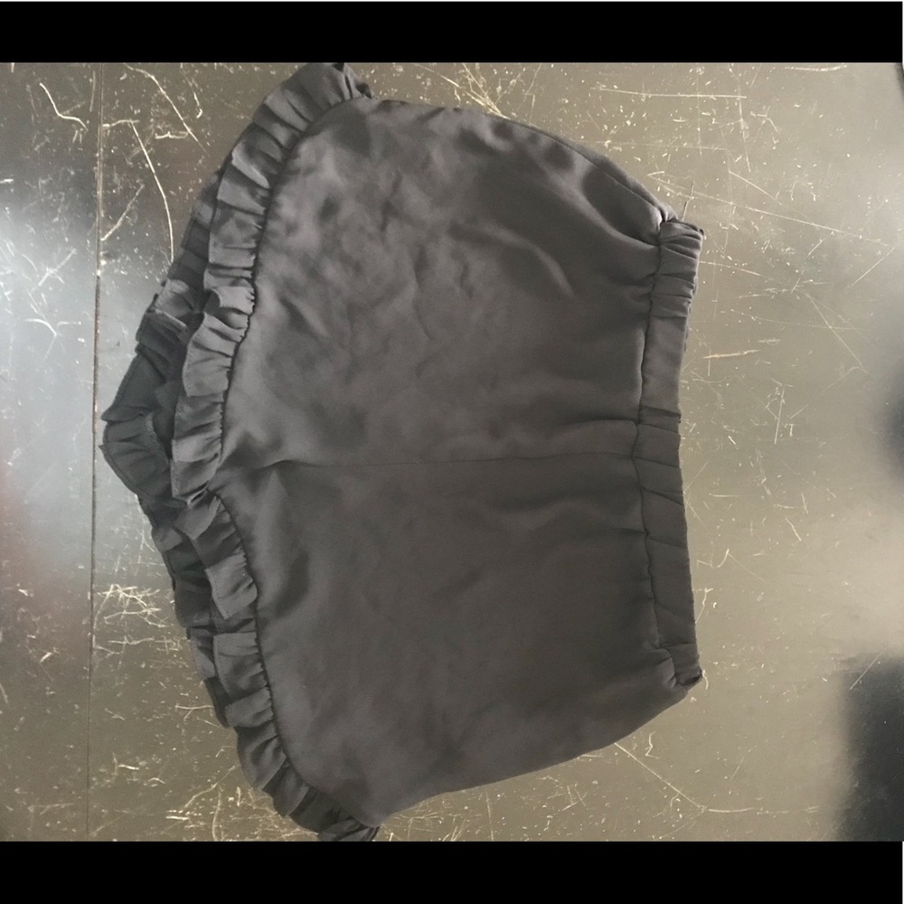 black ruffled shorts